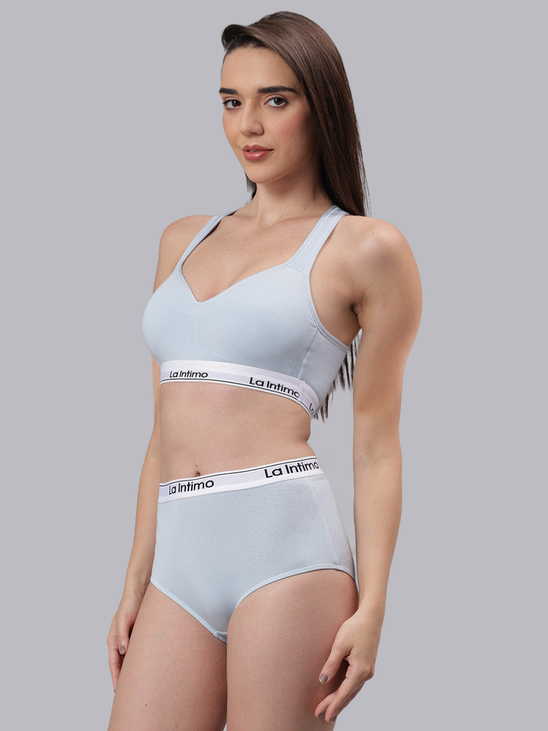 La Intimo Butter Bevy Women’s Sports Bra and Full Brief Combo Set – Pack of 2 in ultra-soft fabric for everyday comfort and support