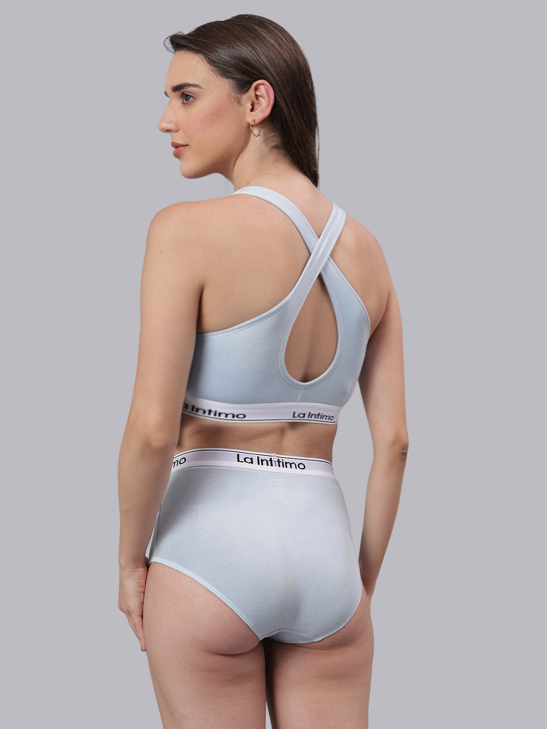 La Intimo Butter Bevy Women’s Sports Bra and Full Brief Combo Set – Pack of 2 in ultra-soft fabric for everyday comfort and support