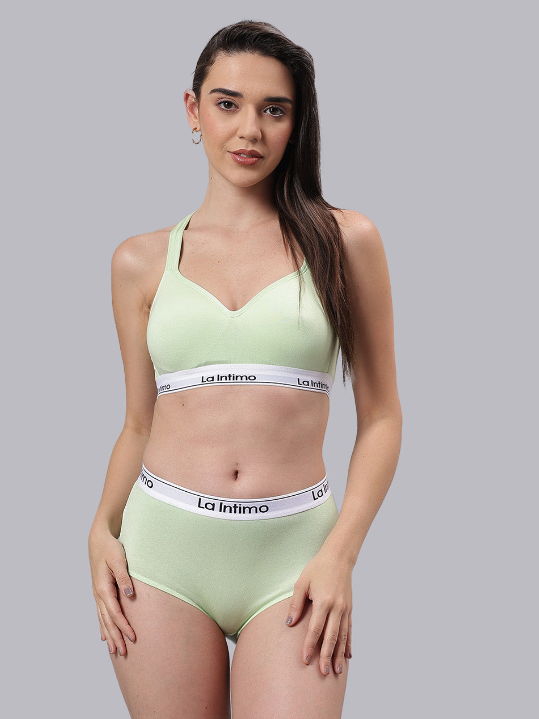 La Intimo Butter Bevy Women’s Sports Bra and Full Brief Combo Set – Pack of 2 in ultra-soft fabric for everyday comfort and support