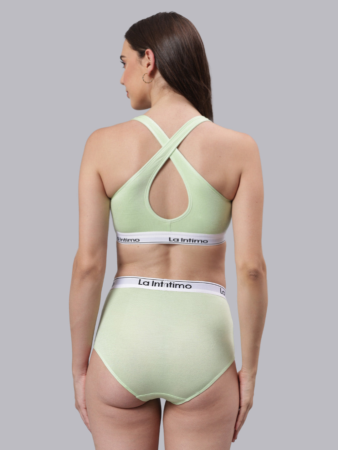 La Intimo Butter Bevy Women’s Sports Bra and Full Brief Combo Set – Pack of 2 in ultra-soft fabric for everyday comfort and support