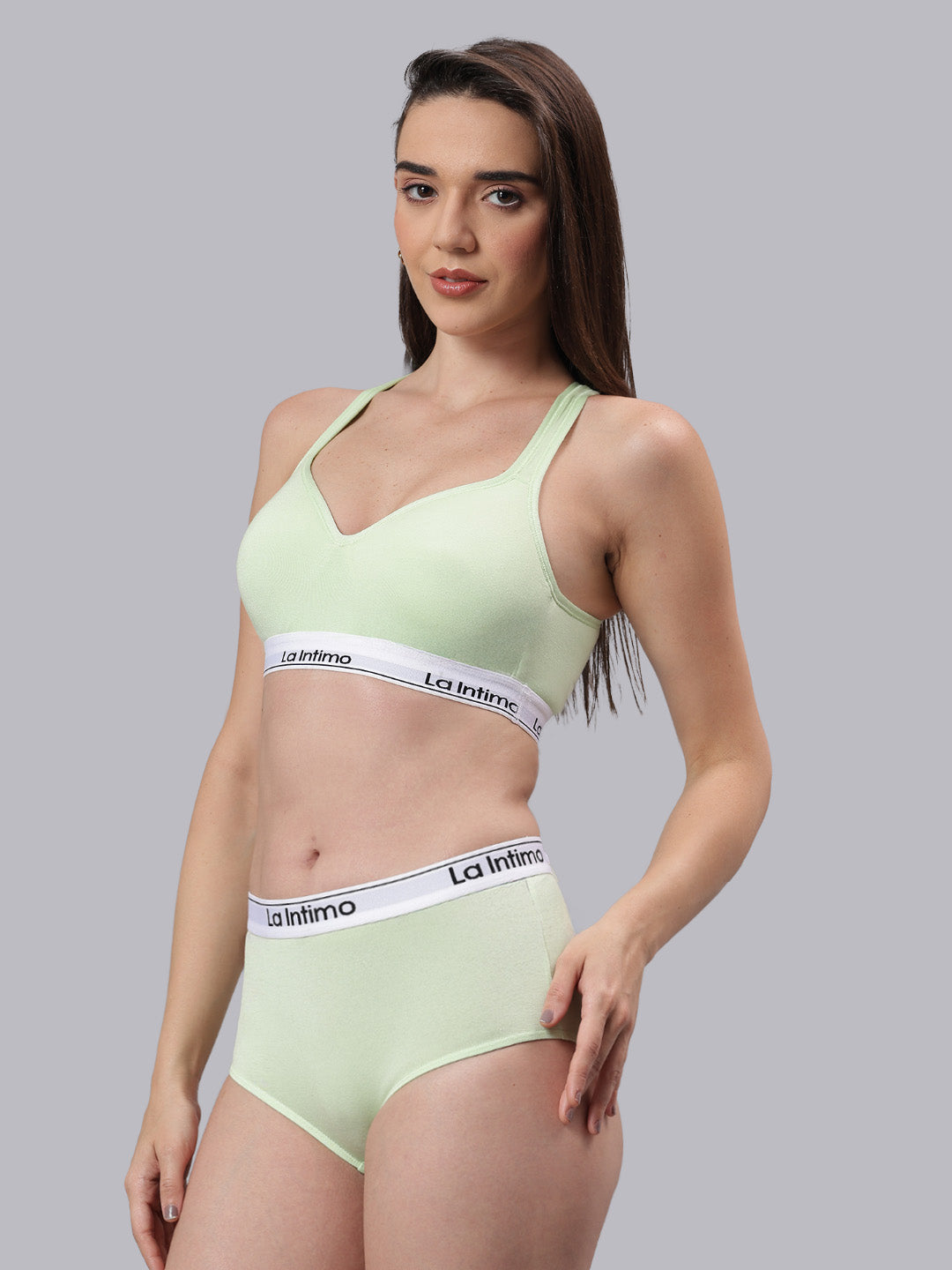 La Intimo Butter Bevy Women’s Sports Bra and Full Brief Combo Set – Pack of 2 in ultra-soft fabric for everyday comfort and support