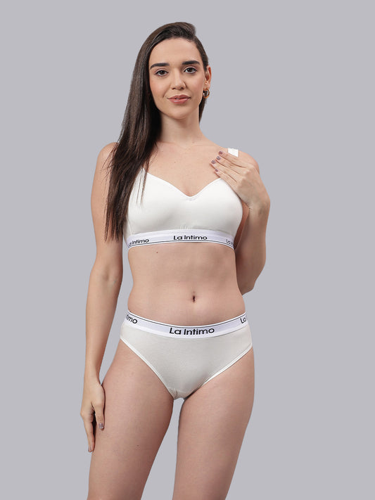 La Intimo Butter Bevy Women’s Sports Bra and Bikini Brief Lingerie Set – Combo Set in soft, breathable fabric for seamless fit and all-day luxury comfort