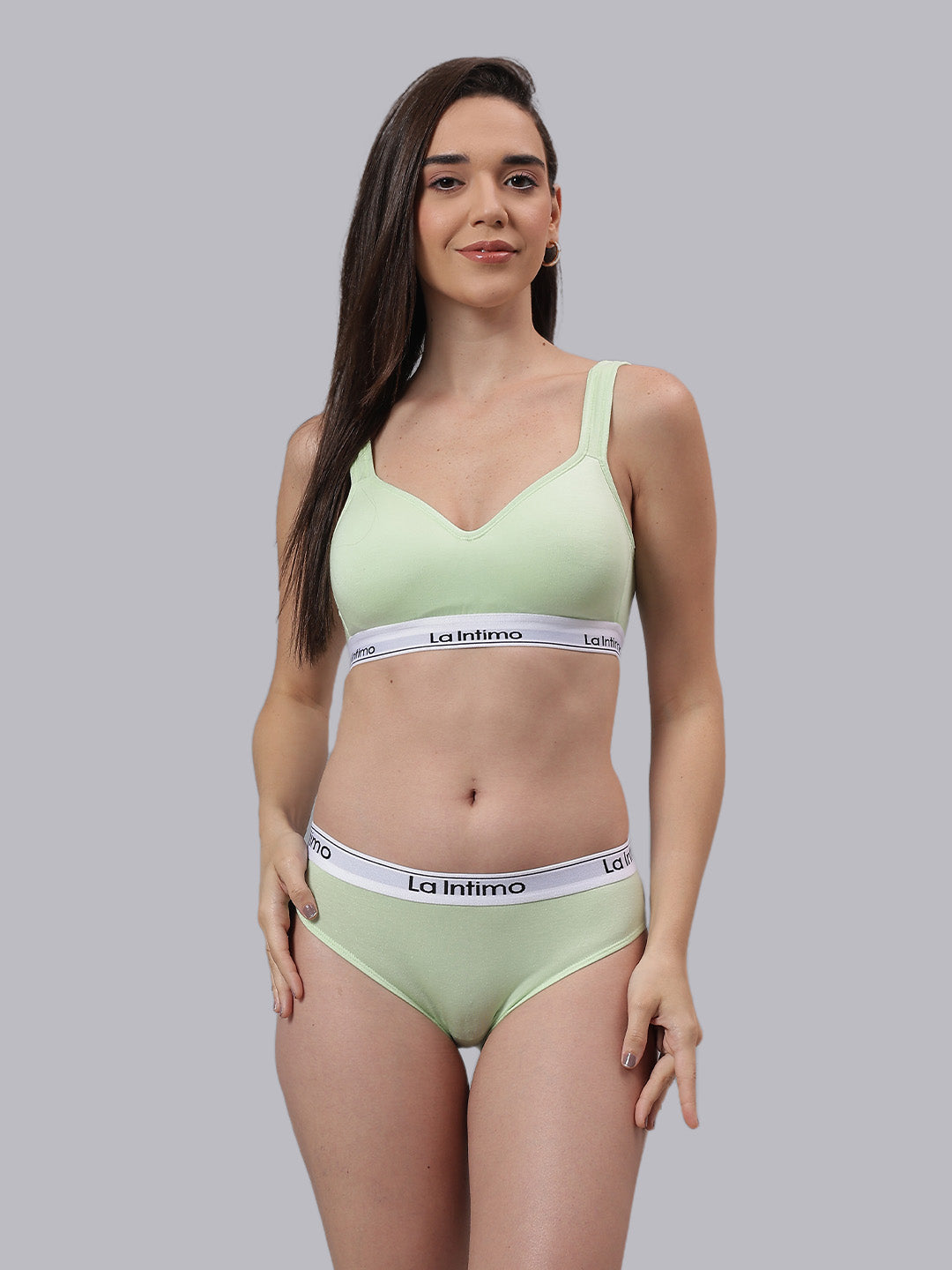 La Intimo Butter Bevy Women’s Sports Bra and Bikini Brief Lingerie Set – Combo Set in soft, breathable fabric for seamless fit and all-day luxury comfort