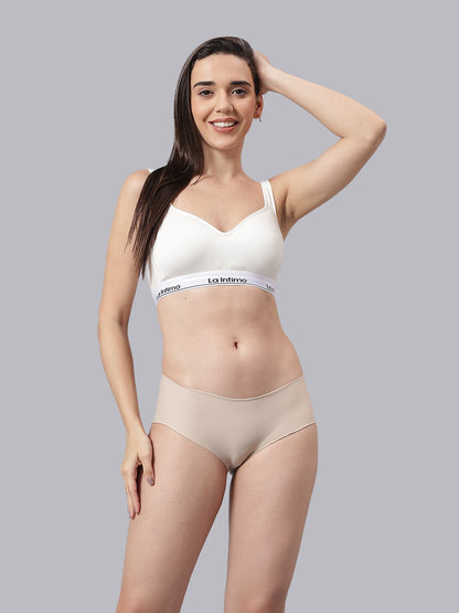 La Intimo Barely There Women’s Sports Bra and Semi-Seamless Lingerie Set – Combo Set in breathable fabric for no-line comfort and luxury innerwear feel