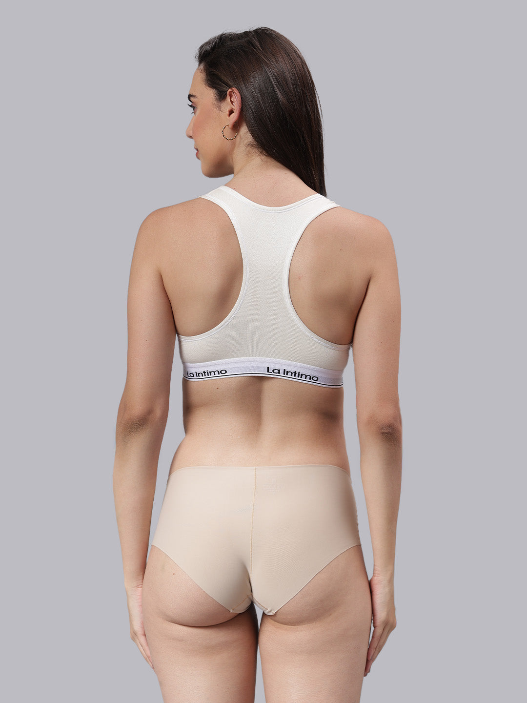 La Intimo Barely There Women’s Sports Bra and Semi-Seamless Lingerie Set – Combo Set in breathable fabric for no-line comfort and luxury innerwear feel