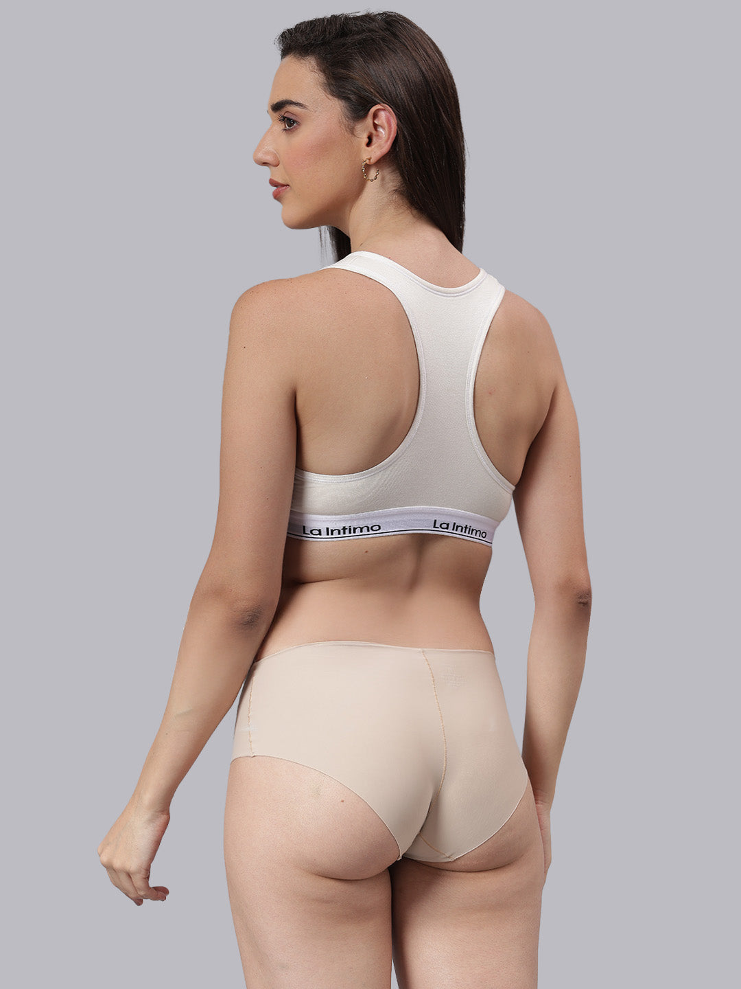 La Intimo Barely There Women’s Sports Bra and Semi-Seamless Lingerie Set – Combo Set in breathable fabric for no-line comfort and luxury innerwear feel