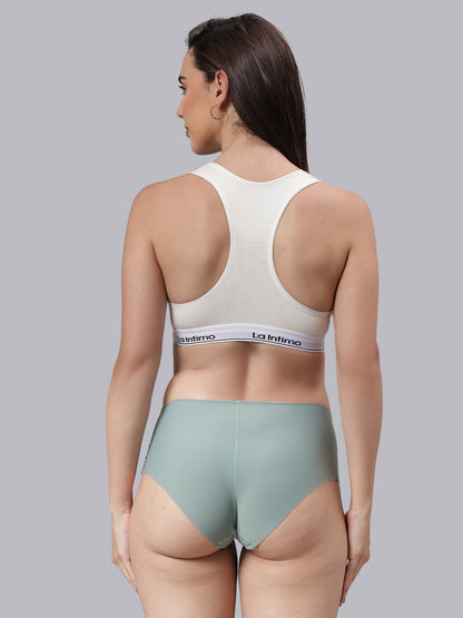 La Intimo Barely There Women’s Sports Bra and Semi-Seamless Lingerie Set – Combo Set in breathable fabric for no-line comfort and luxury innerwear feel