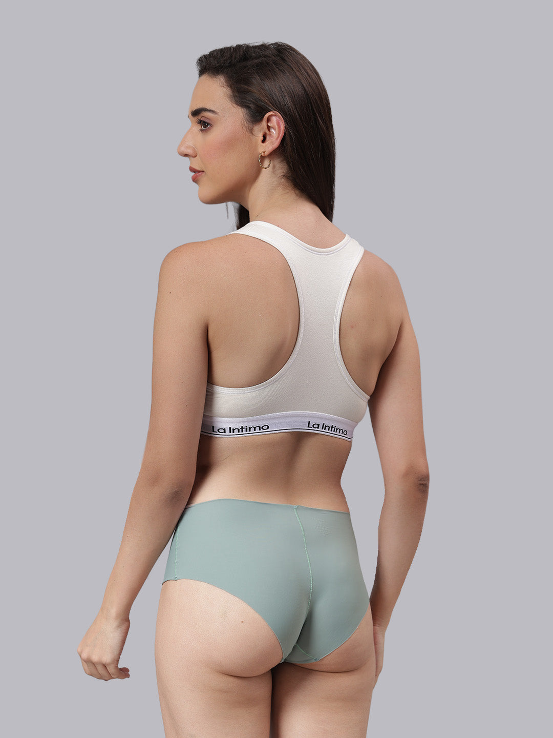 La Intimo Barely There Women’s Sports Bra and Semi-Seamless Lingerie Set – Combo Set in breathable fabric for no-line comfort and luxury innerwear feel