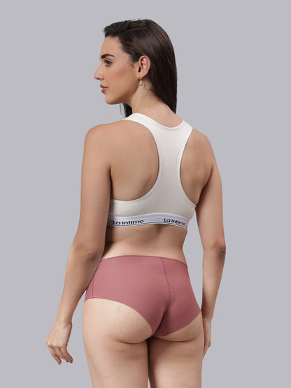 La Intimo Barely There Women’s Sports Bra and Semi-Seamless Lingerie Set – Combo Set in breathable fabric for no-line comfort and luxury innerwear feel