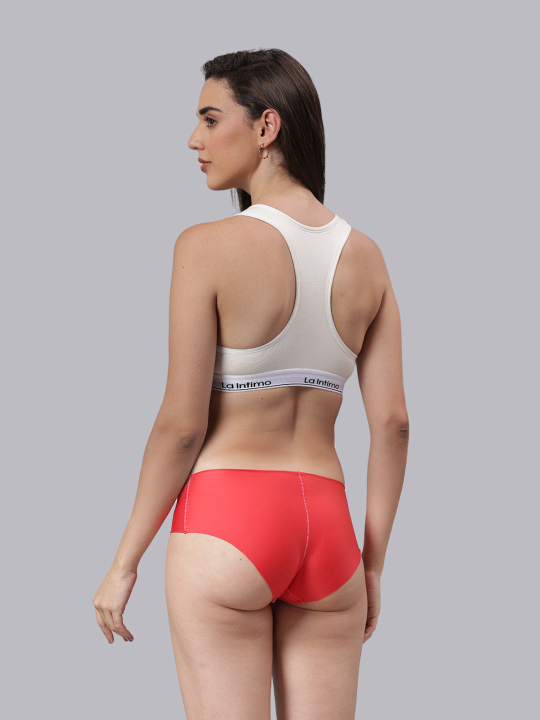 La Intimo Barely There Women’s Sports Bra and Semi-Seamless Lingerie Set – Combo Set in breathable fabric for no-line comfort and luxury innerwear feel