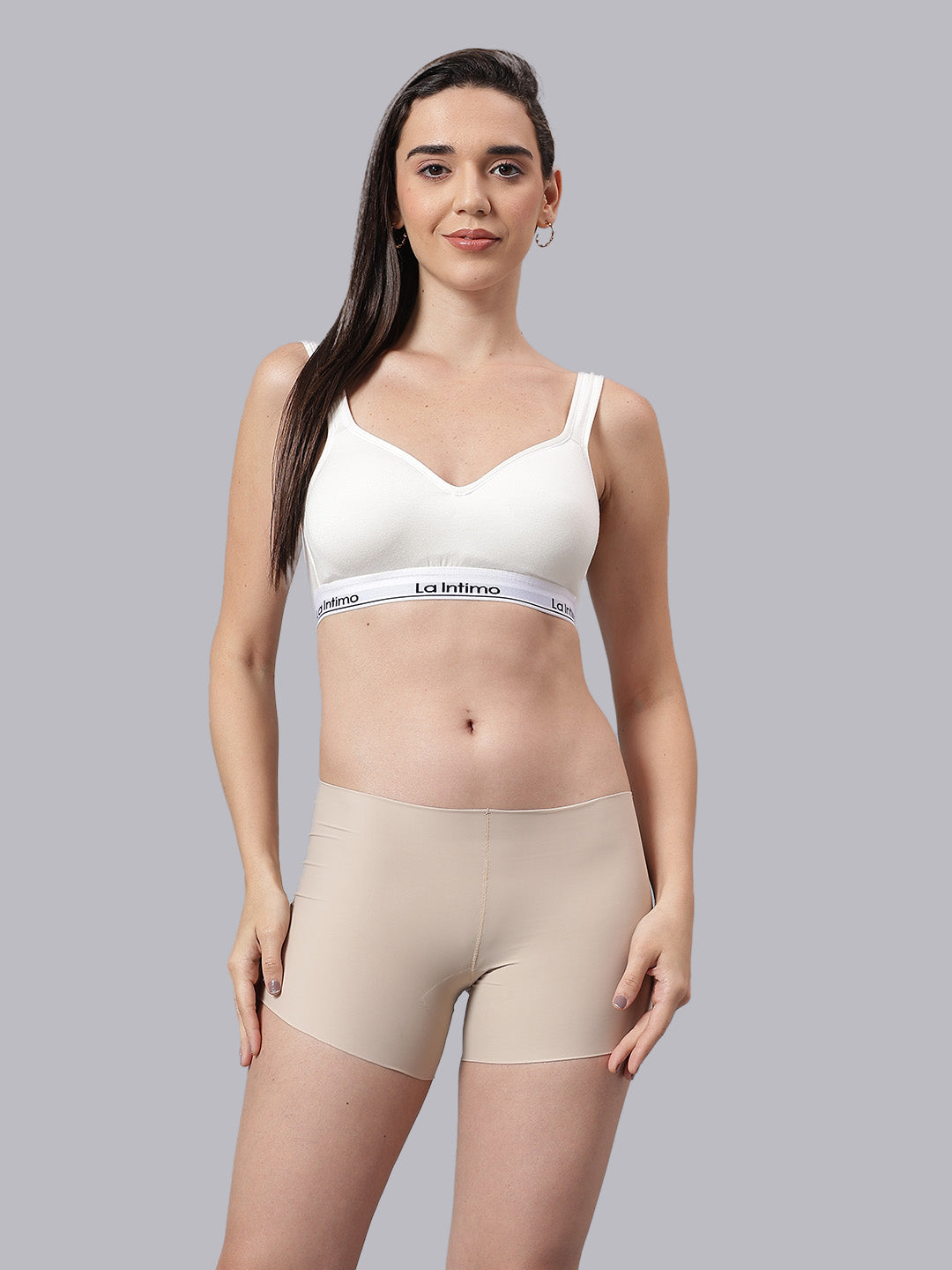 La Intimo Barely There Women’s Sports Bra & Semi-Seamless Lingerie Set – Combo Set in ultra-soft, breathable fabric for invisible comfort and everyday wear