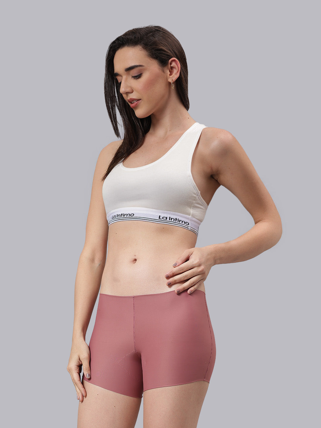 La Intimo Barely There Women’s Sports Bra & Semi-Seamless Lingerie Set – Combo Set in ultra-soft, breathable fabric for invisible comfort and everyday wear