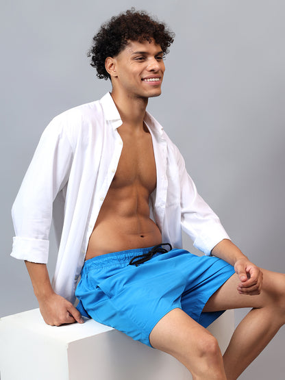 Luxury men’s swimwear – Oceanic solid Bermuda shorts from La Intimo, perfect for beach, pool, and leisure.