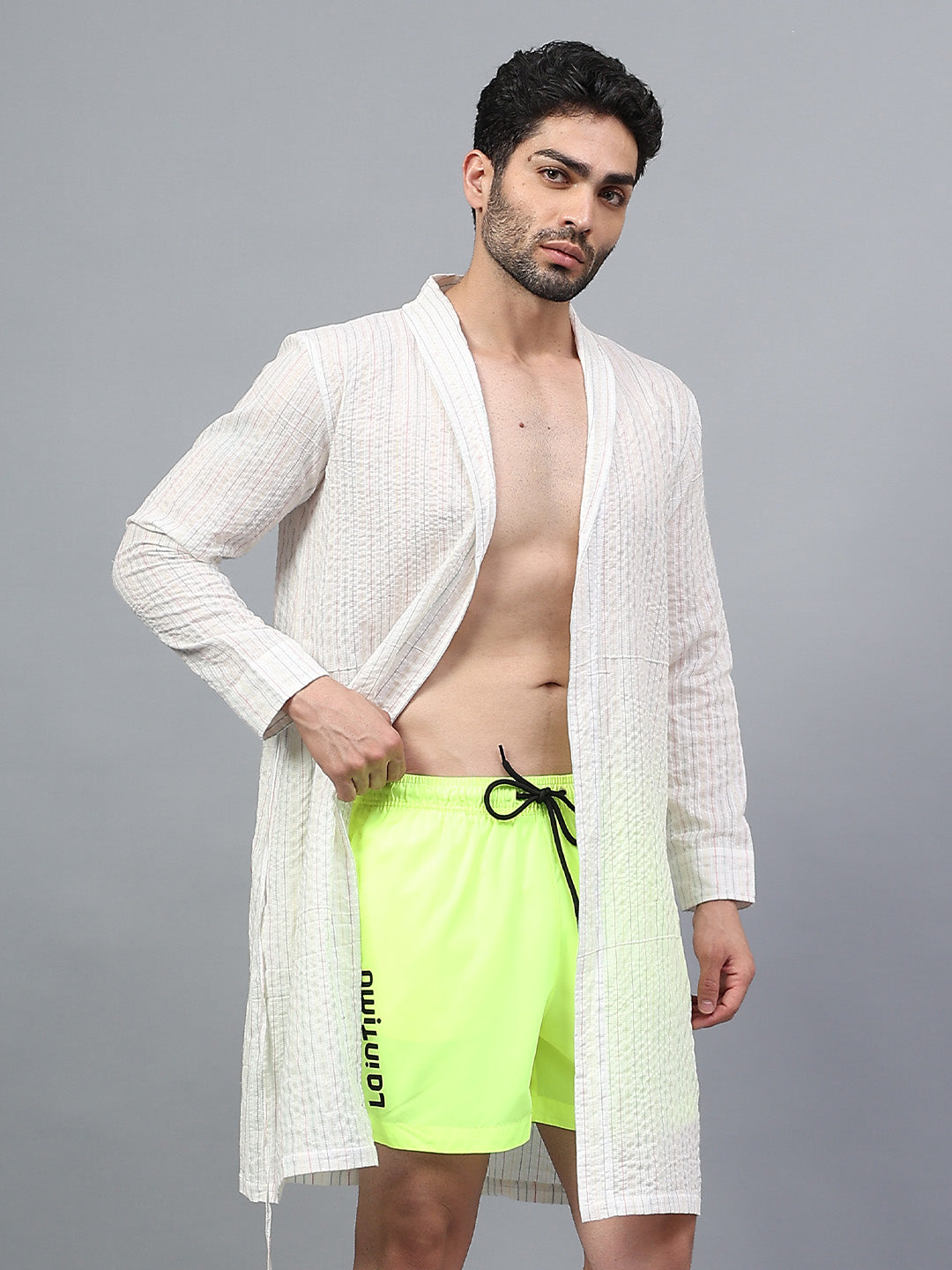 La Intimo men’s long shrug from Oceanic Solids collection – Lightweight beach cover-up, Pack of 1