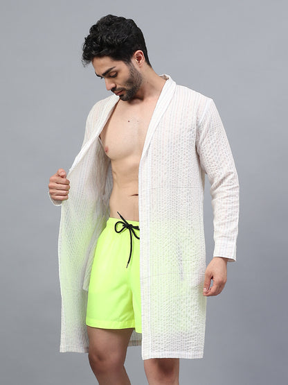 La Intimo men’s long shrug from Oceanic Solids collection – Lightweight beach cover-up, Pack of 1