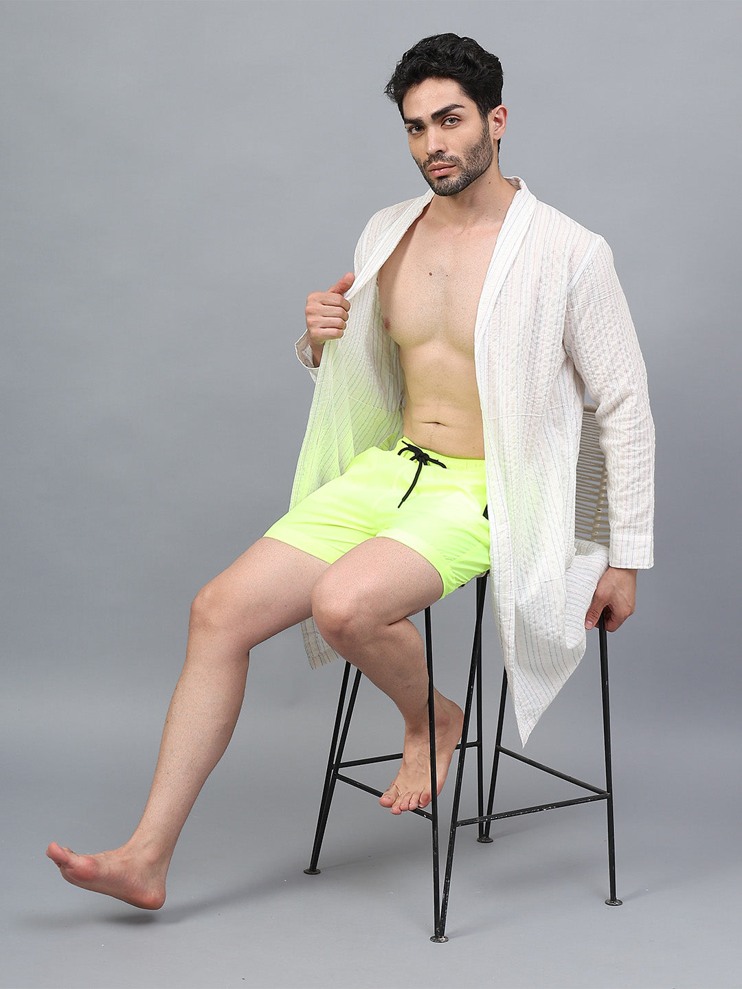 La Intimo men’s long shrug from Oceanic Solids collection – Lightweight beach cover-up, Pack of 1