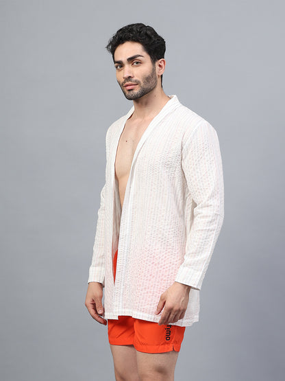 La Intimo men's luxury short swimwear shrug in Oceanic Solids collection – stylish beachwear in premium fabric