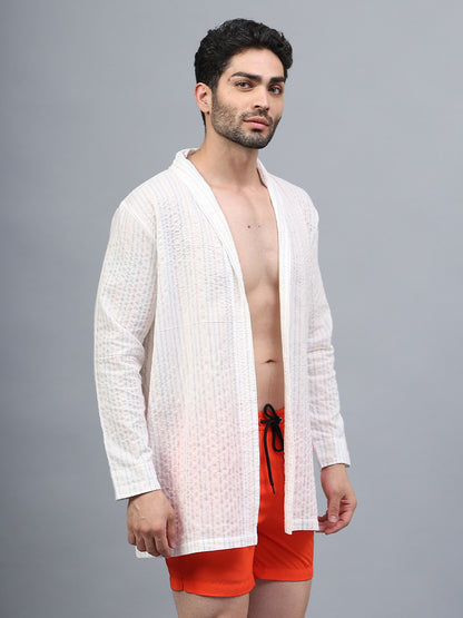 La Intimo men's luxury short swimwear shrug in Oceanic Solids collection – stylish beachwear in premium fabric