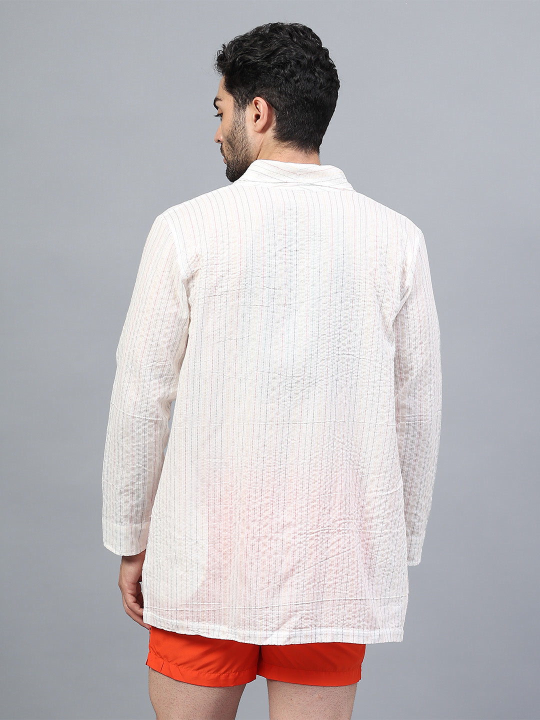 La Intimo men's luxury short swimwear shrug in Oceanic Solids collection – stylish beachwear in premium fabric