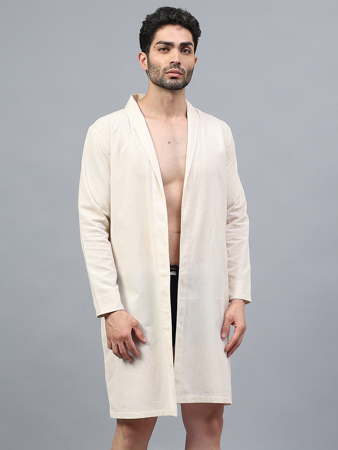 La Intimo men's luxury long swimwear shrug in Oceanic Solids collection – elegant and comfortable beachwear