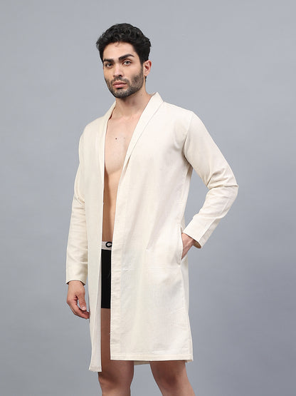 La Intimo men's luxury long swimwear shrug in Oceanic Solids collection – elegant and comfortable beachwear