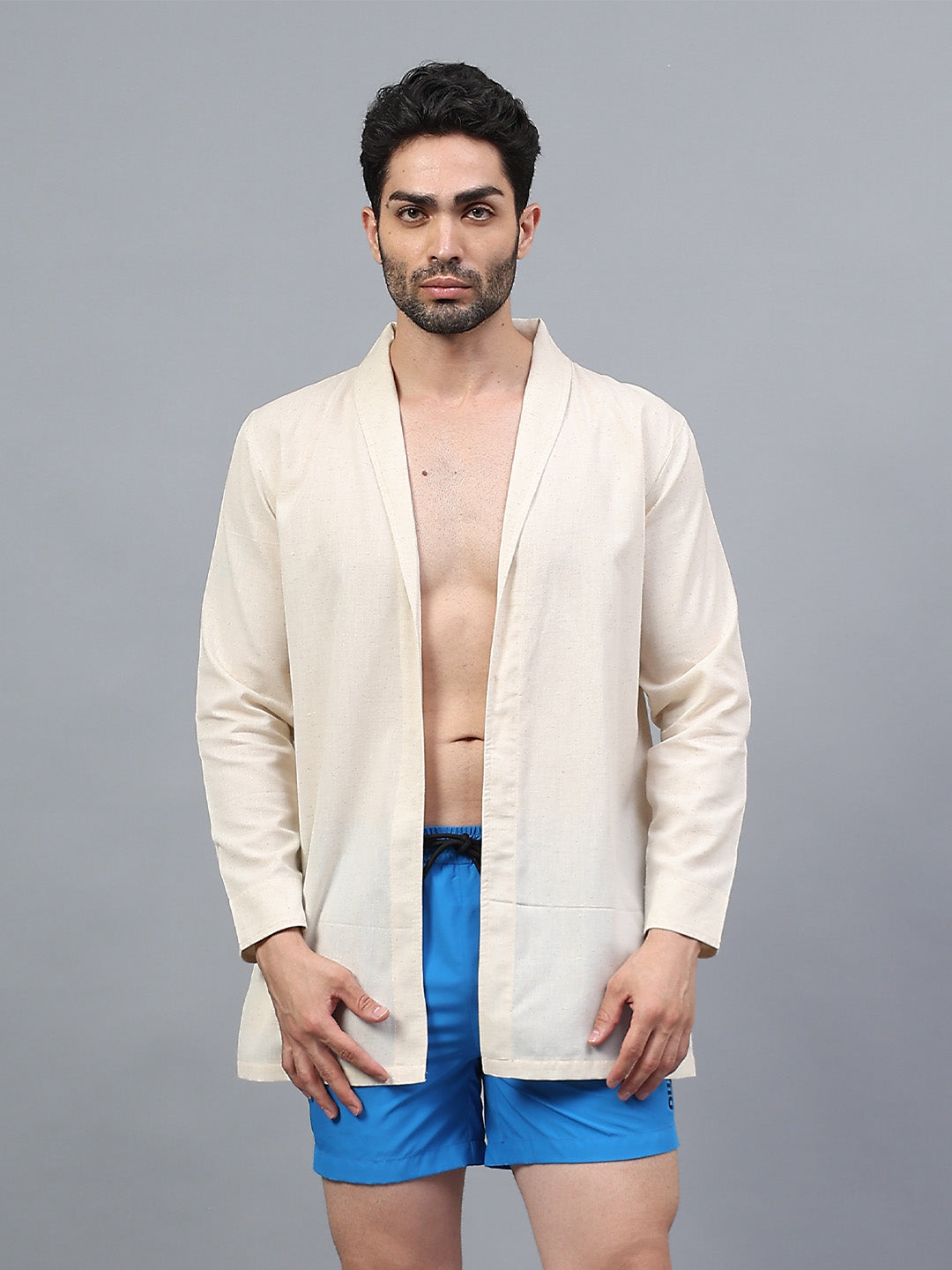 La Intimo men's luxury short swimwear shrug from the Oceanic Solids collection – modern beachwear for men