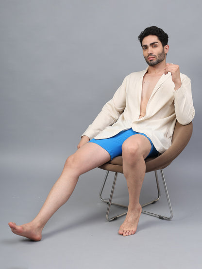 La Intimo men's luxury short swimwear shrug from the Oceanic Solids collection – modern beachwear for men