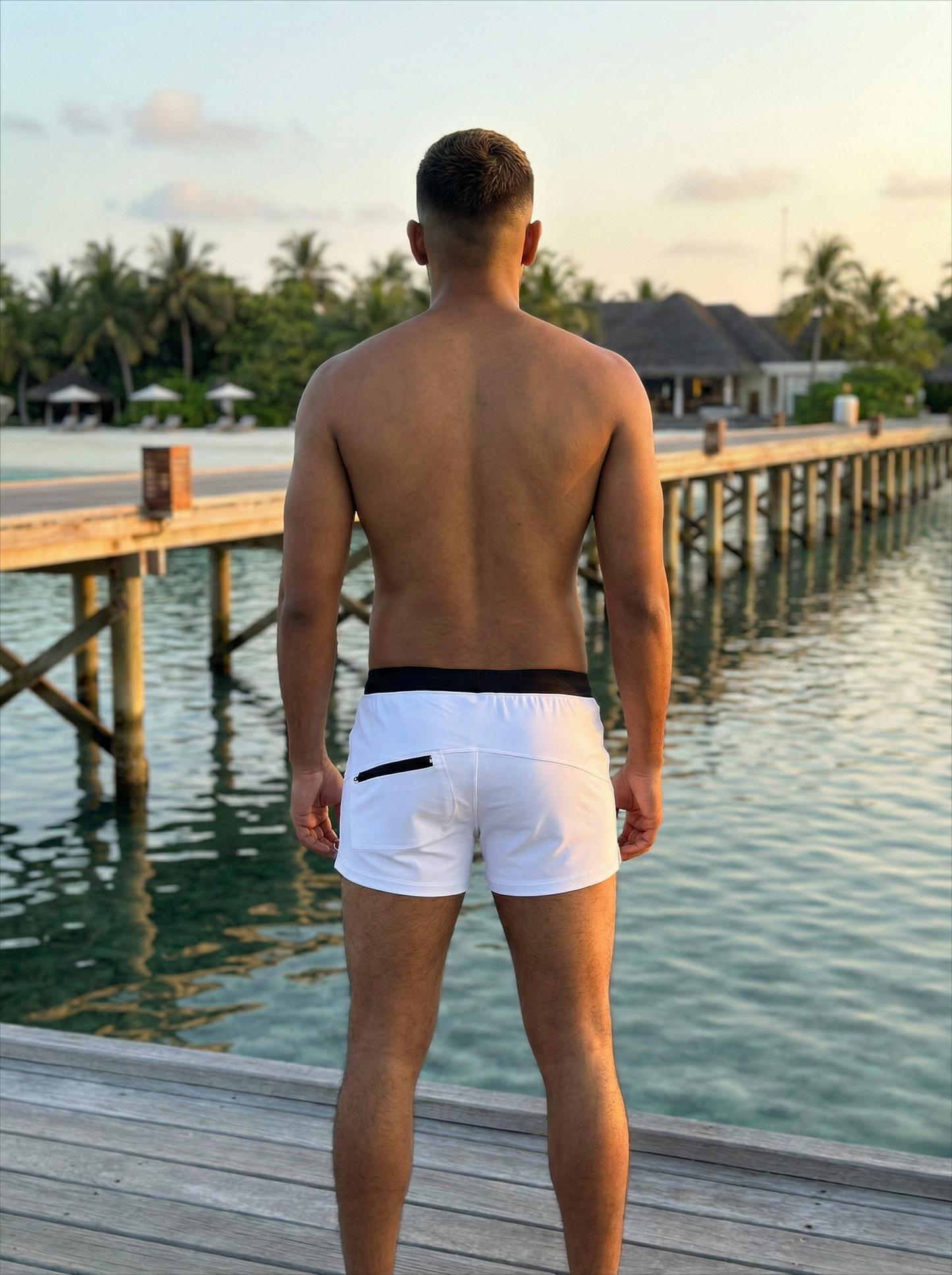 Contrast Waistband Swim Trunk
