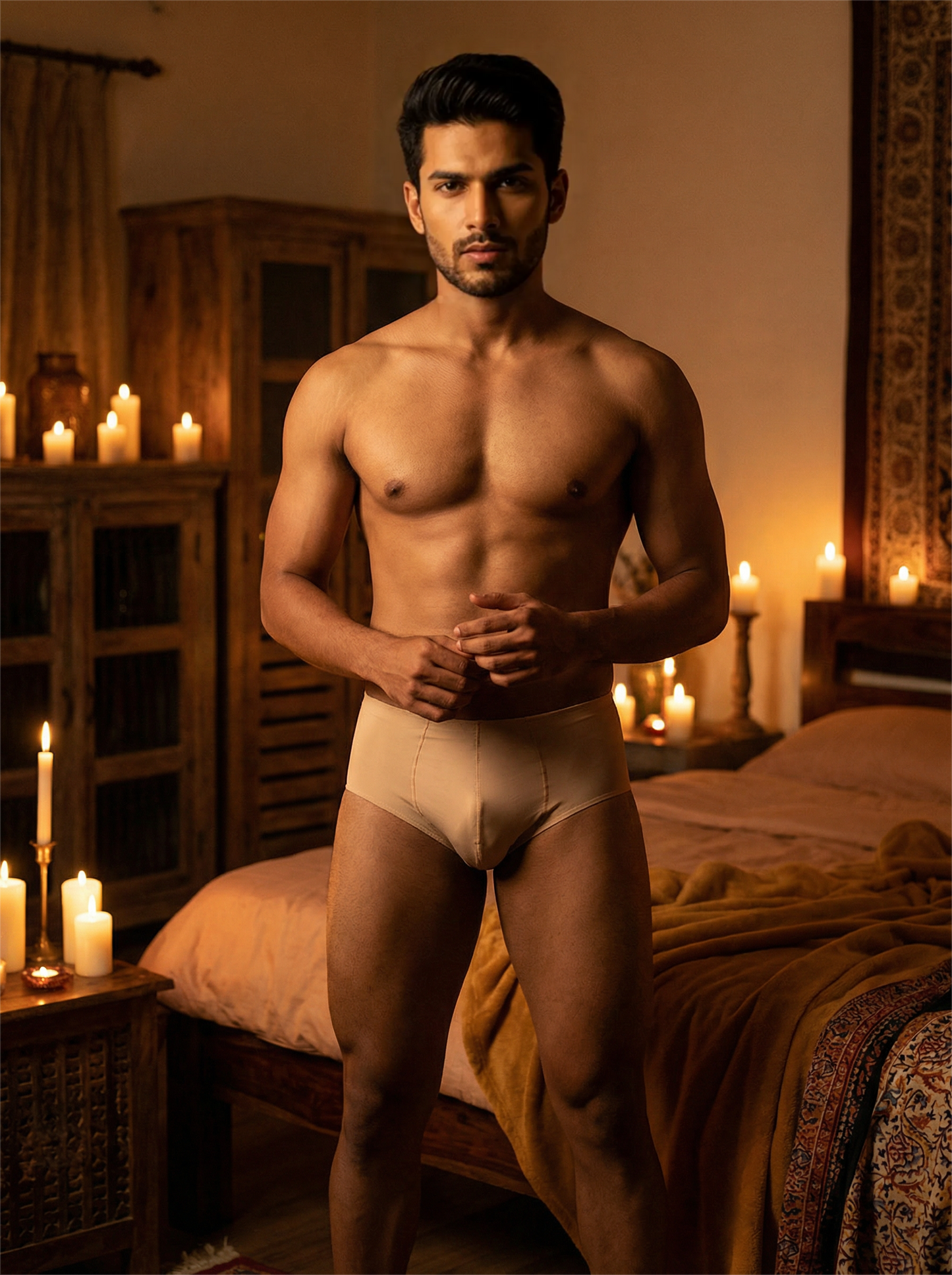 Nylon Spandex Semi Seamless Brief