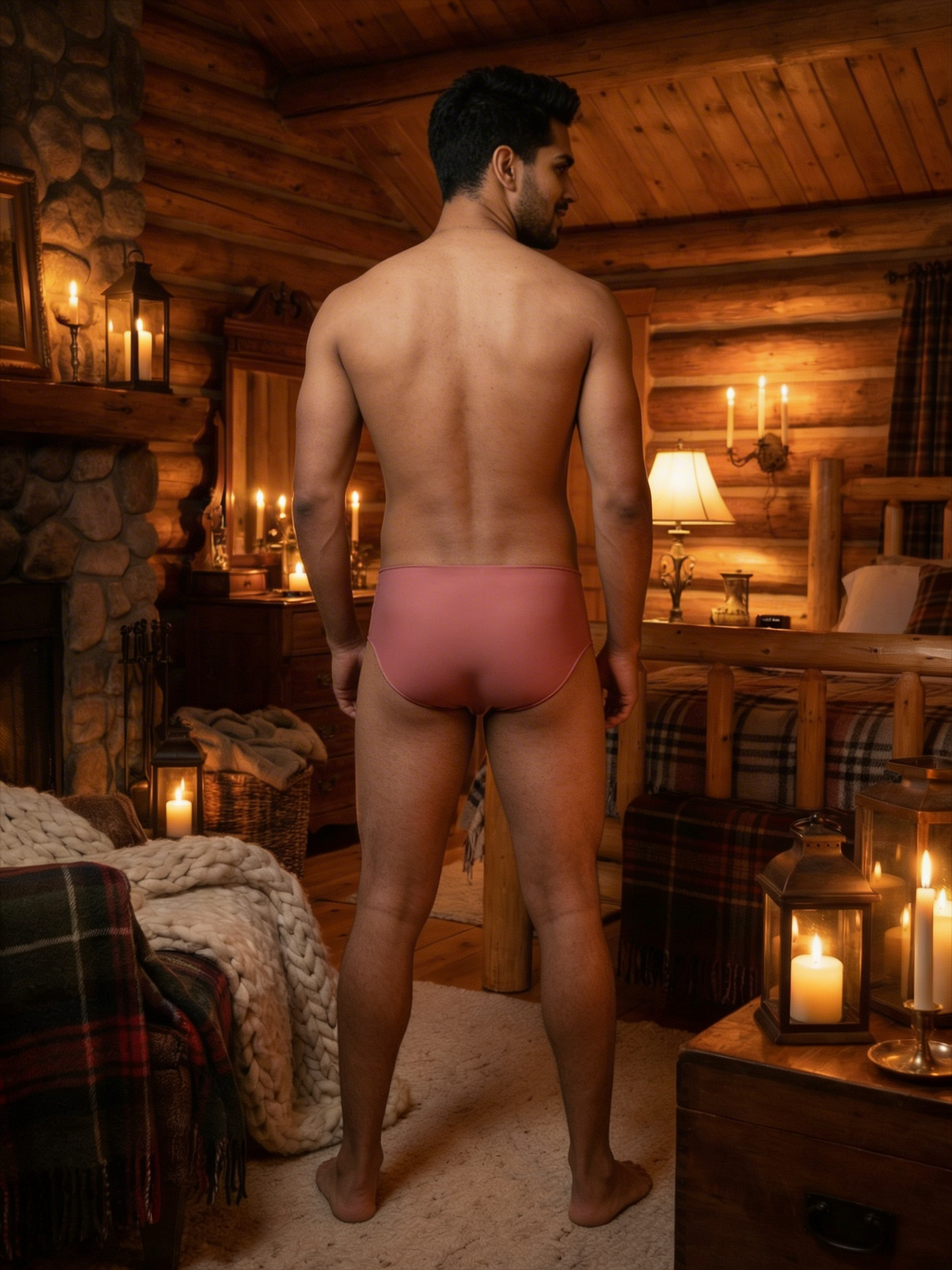 Nylon Spandex Semi Seamless Brief