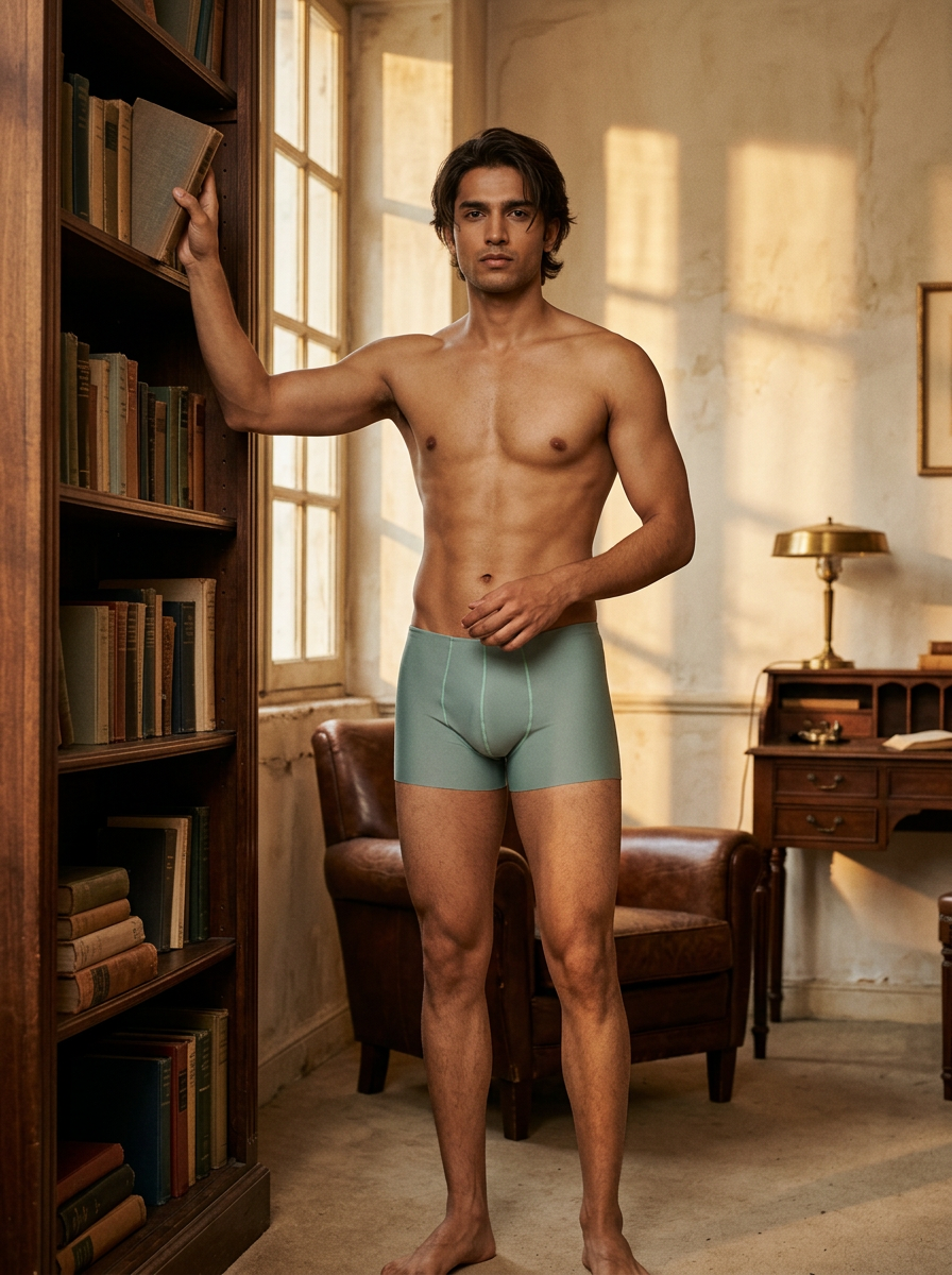 Men's Nylon Spandex Semi Seamless Trunk