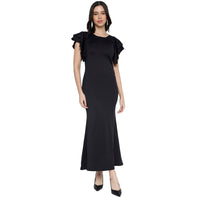 Women's Solid Formal Flutter Sleeve Midi Dress for Women | Western Dresses for Women Latest Design MQDRS01