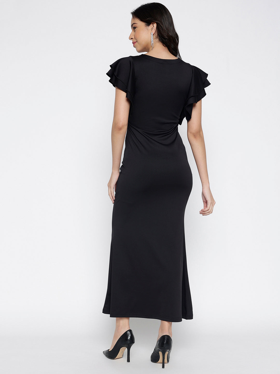 Black Plain Midi Dress - Armani Zurich