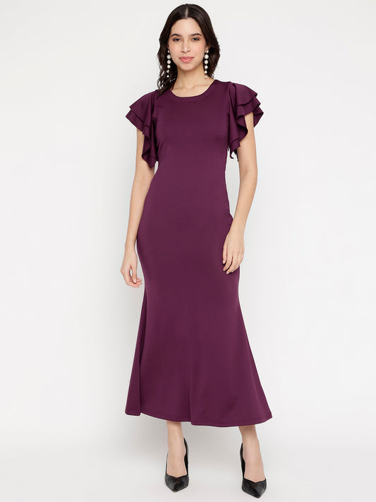 Wine Plain Midi Dress - Armani Zurich