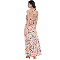 Women's Printed A-Line Halter Neck Maxi Dress for Women | Long Dresses For Women Western Wear MQDRS03