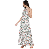 Women's Printed A-Line Halter Neck Maxi Dress for Women | Long Dresses For Women Western Wear MQDRS03