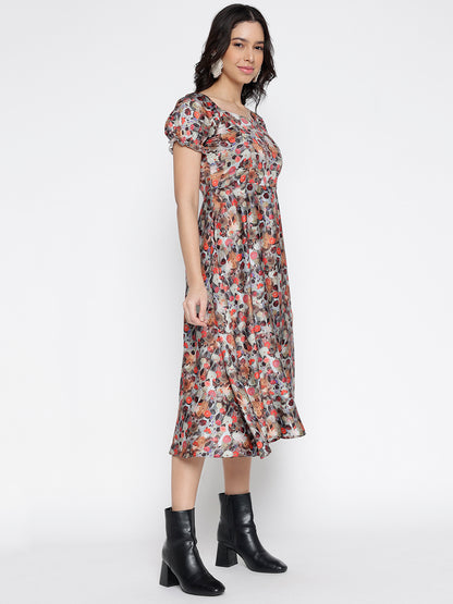 Puffs Midi Dress - Butter crepe