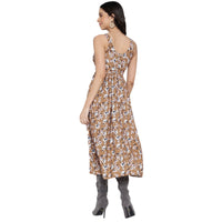 Women's Casual Printed A-Line Square Neck Midi Dress for Women | Dresses For Women Western Wear MQDRS06