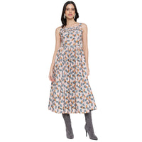 Women's Casual Printed A-Line Square Neck Midi Dress for Women | Dresses For Women Western Wear MQDRS06