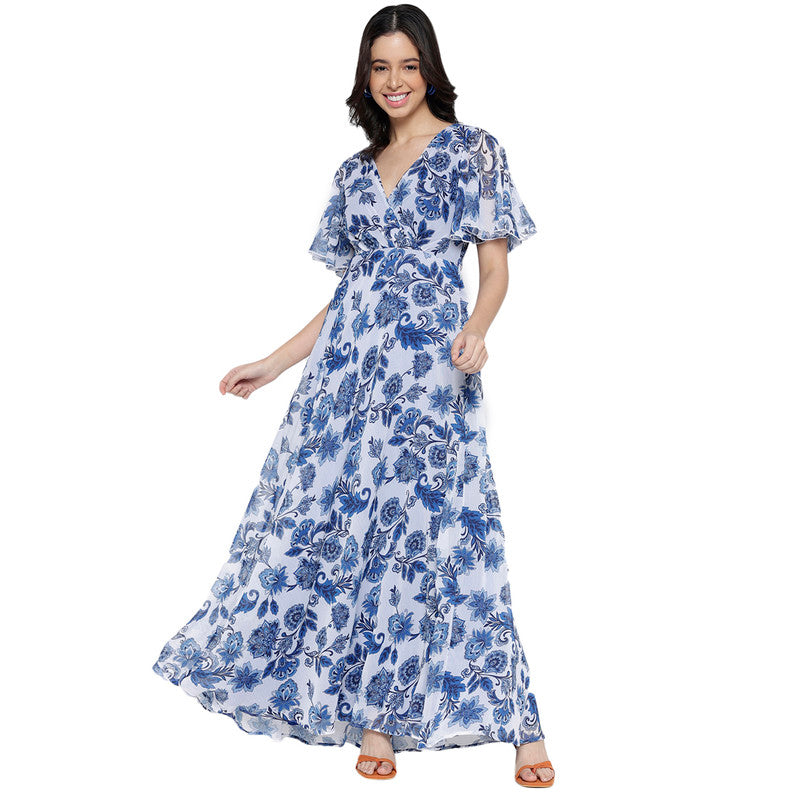 Women's Floral Fit and Flare Maxi Dress for Women | Long Dresses For Women Western Wear MQDRS08