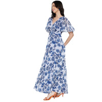 Women's Floral Fit and Flare Maxi Dress for Women | Long Dresses For Women Western Wear MQDRS08