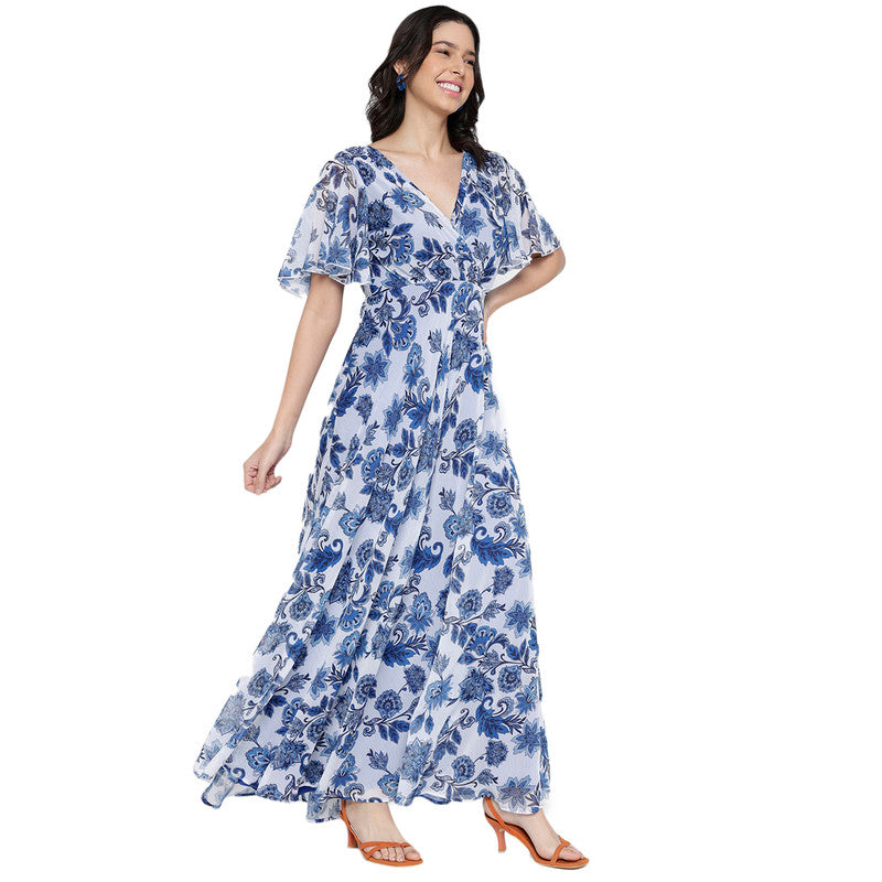 Women's Floral Fit and Flare Maxi Dress for Women | Long Dresses For Women Western Wear MQDRS08