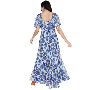 Women's Floral Fit and Flare Maxi Dress for Women | Long Dresses For Women Western Wear MQDRS08