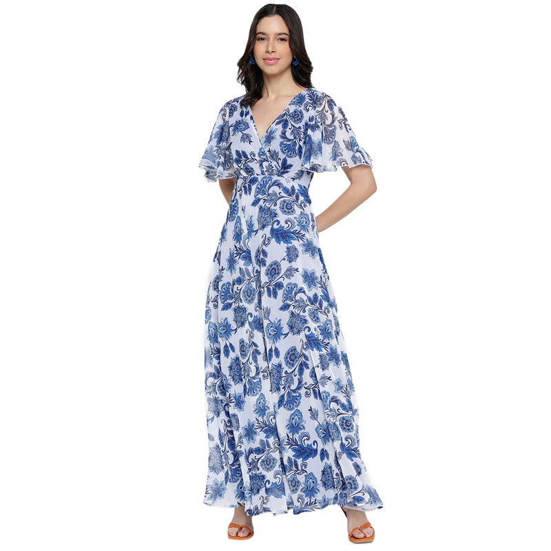 Women's Floral Fit and Flare Maxi Dress for Women | Long Dresses For Women Western Wear MQDRS08