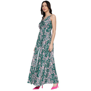 Women's Sleeveless V-Neck Printed Maxi Dress for Women | Long Dresses For Women Western Wear MQDRS09