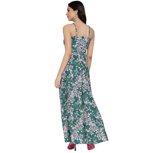 Women's Sleeveless V-Neck Printed Maxi Dress for Women | Long Dresses For Women Western Wear MQDRS09