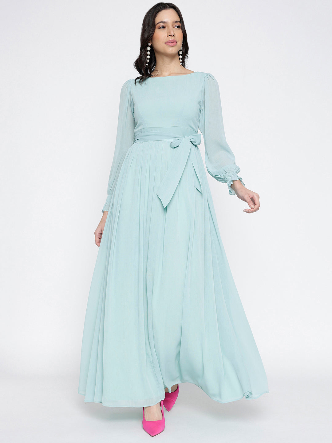 Elegant Maxi Dress - Pure Georgette