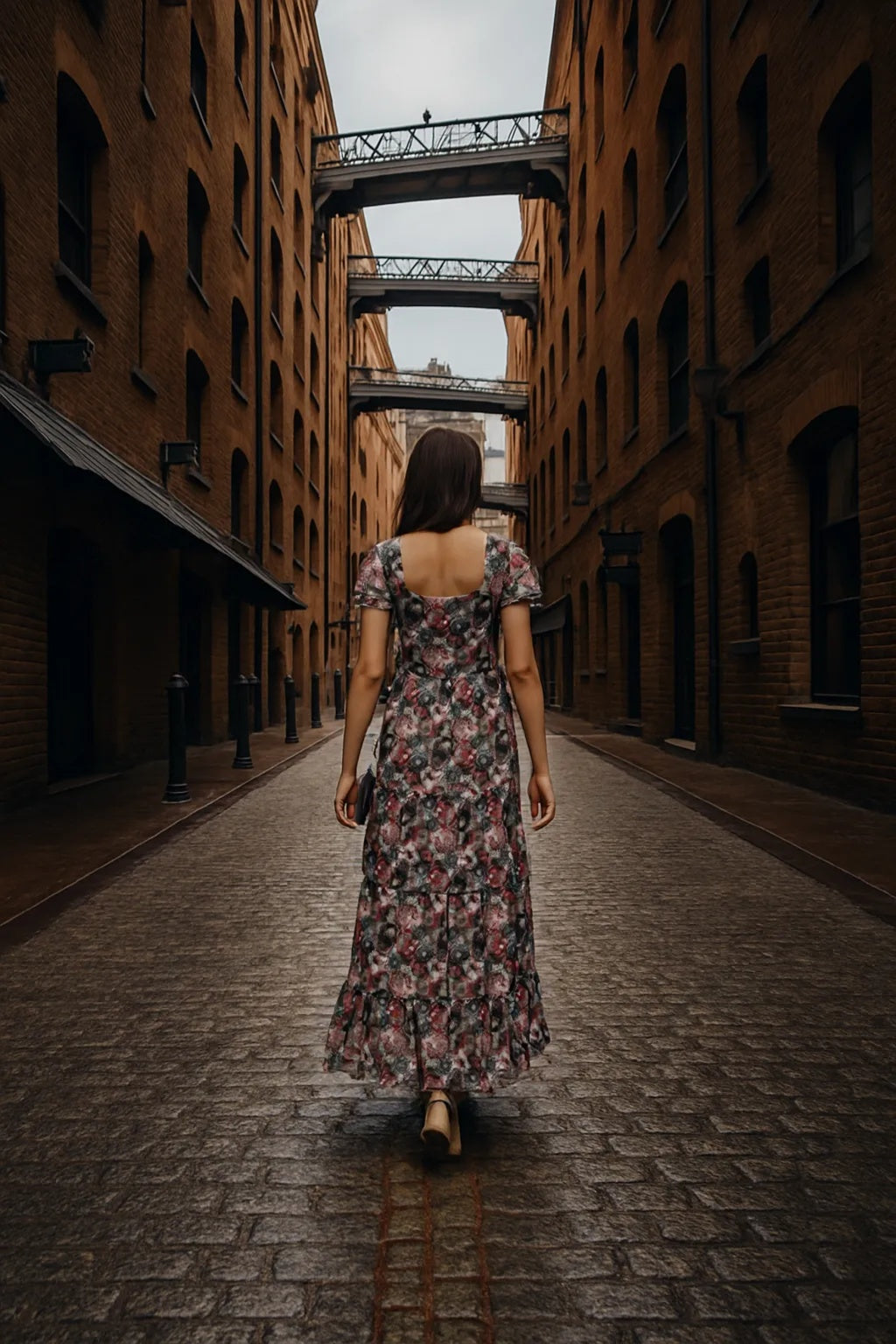 Cherry Textured Maxi Dress - Pure Chiffon