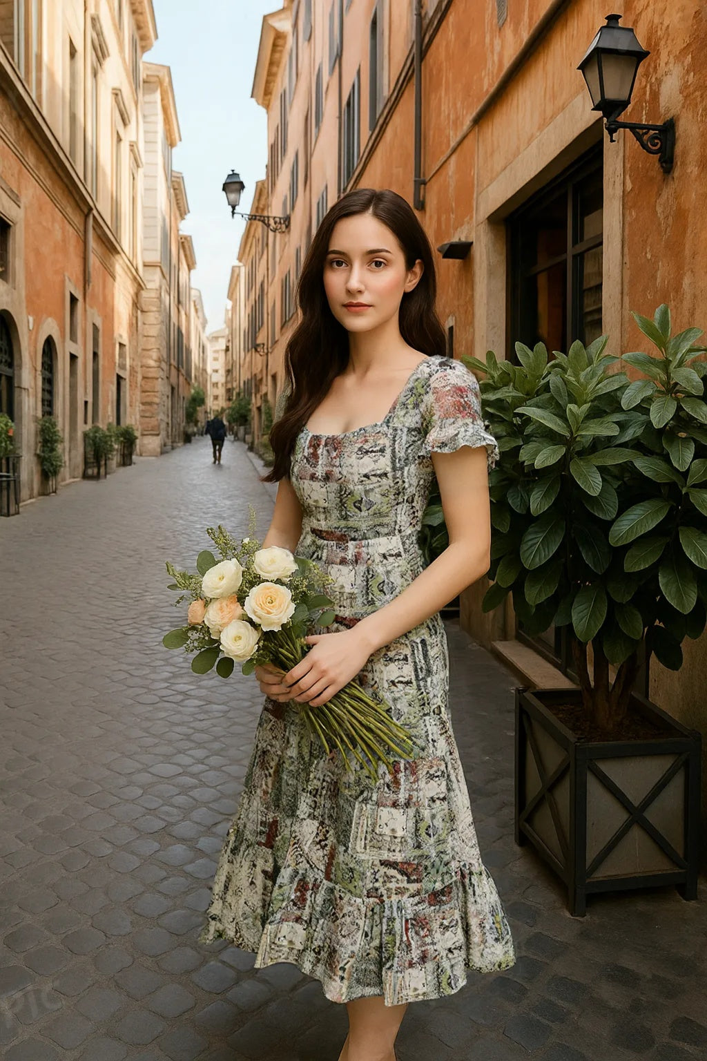 Green Textured Maxi Dress - Pure Chiffon