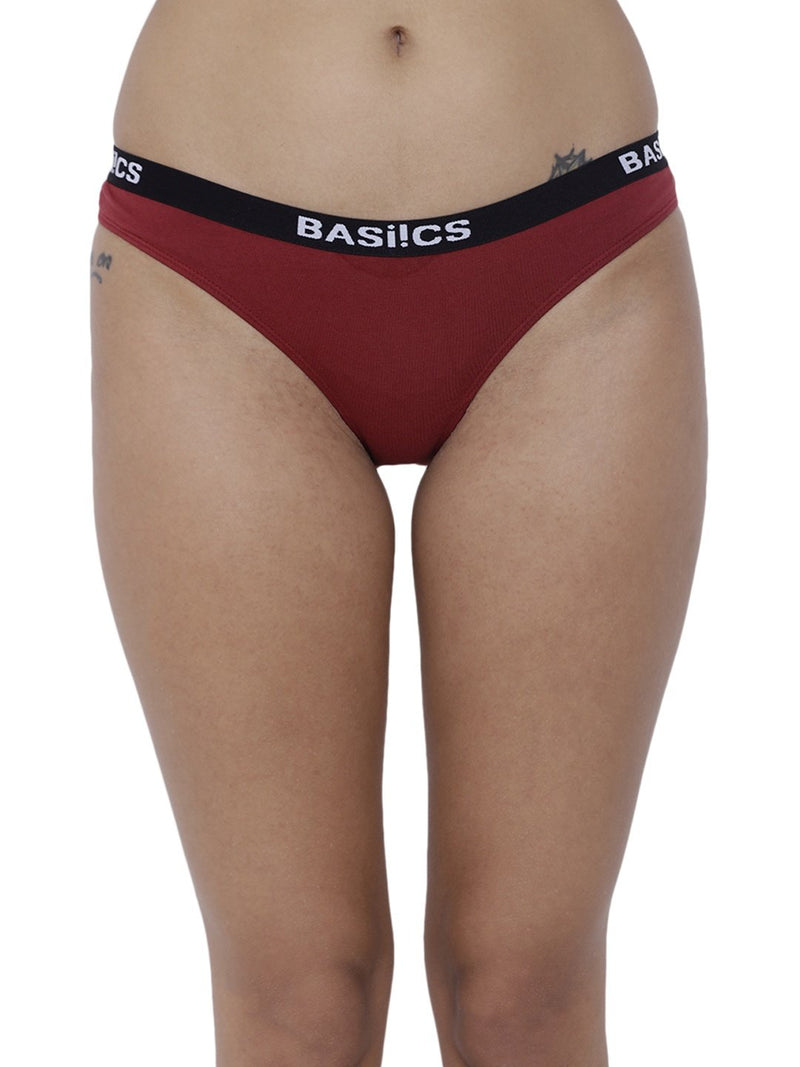 BASIICS Female Maroon Dulce Candy Brief Panty